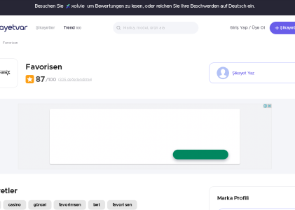 Favorisen ŞikayetVar